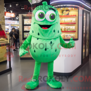 Green Steak mascot costume...
