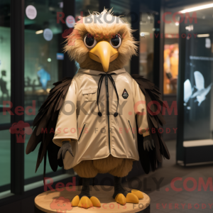 Tan Crow mascot costume...