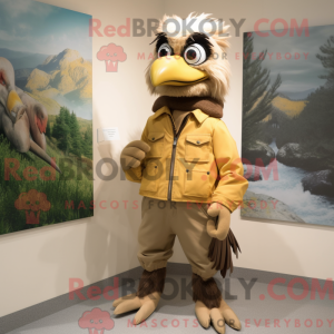 Tan Crow mascot costume...