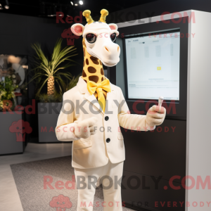 Cream Giraffe mascot...