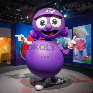 Purple Baseball Ball mascot...