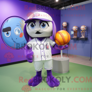 Purple Baseball Ball mascot...
