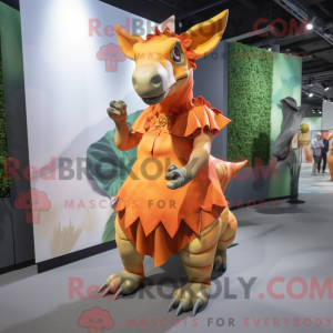 Orange Triceratops mascot...