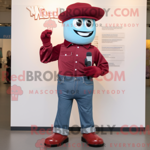 Maroon Phone maskot kostume...