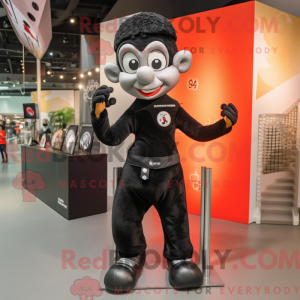 Sort akrobat maskot kostume...
