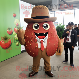 Brown Strawberry mascot...