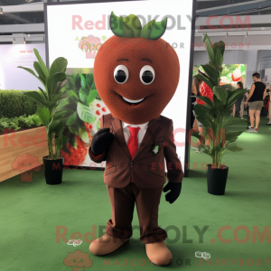 Brown Strawberry mascot...