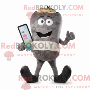 Gray Hamburger mascot...