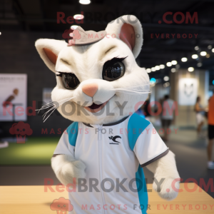 Hvid flyvende egern maskot...