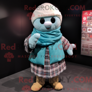 Teal Dim Sum mascot costume...