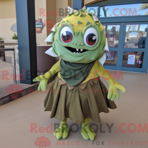 Olive Piranha mascot...