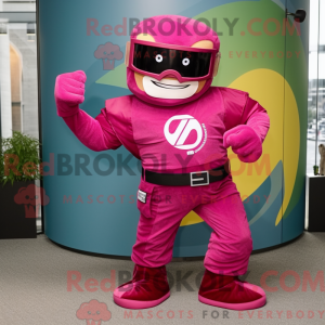 Magenta superhelte maskot...