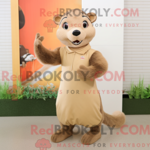 Beige Mongoose maskot...