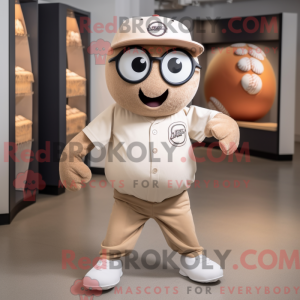 Tan Baseball Ball mascot...