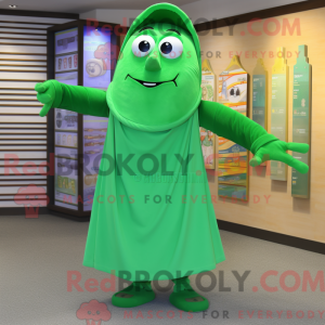 Green Juggle mascot costume...