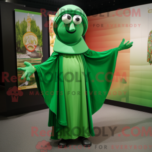 Green Juggle mascot costume...
