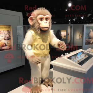 Cream Monkey mascot costume...
