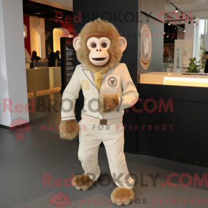 Cream Monkey mascot costume...