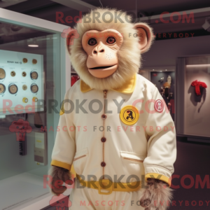 Cream Monkey mascot costume...