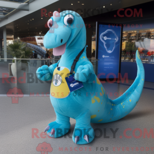 Cyan Diplodocus mascot...