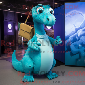 Cyan Diplodocus Maskottchen...