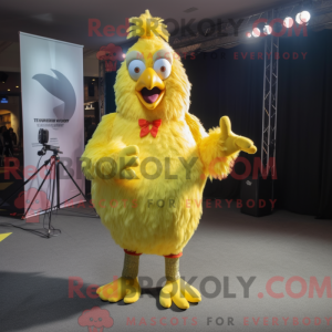 Lemon Yellow Rooster mascot...