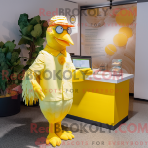 Lemon Yellow Rooster mascot...