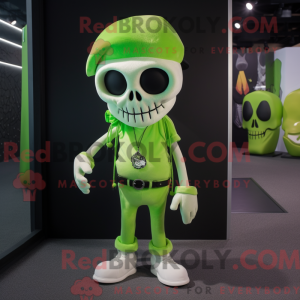 Lime Green Skull maskot...