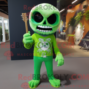 Lime Green Skull mascot...