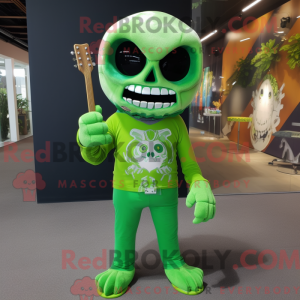 Lime Green Skull maskot...