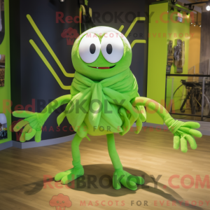 Limegrøn edderkop maskot...