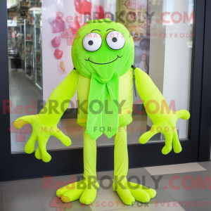 Limegrøn edderkop maskot...