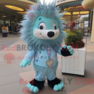 Sky Blue Piggsvin maskot...