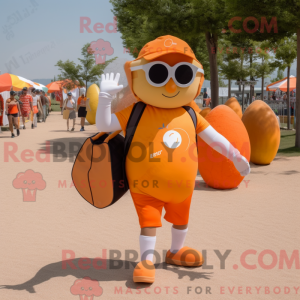 Orange Petanque Ball mascot...