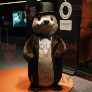 Brown Seal maskot kostume...