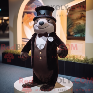 Brown Seal mascot costume...