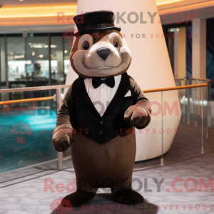 Brown Seal mascot costume...