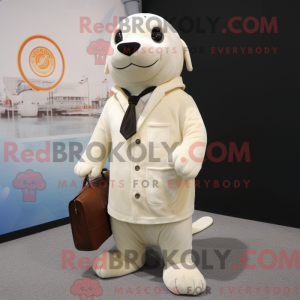 Cream Seal mascot costume...