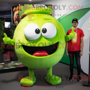 Lime Green Hamburger mascot...