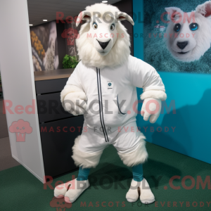 Hvid Angora Goat maskot...