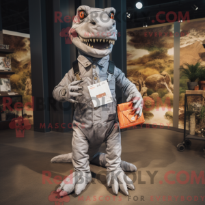 Silver Tyrannosaurus mascot...