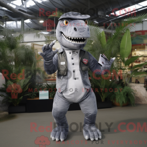 Silver Tyrannosaurus mascot...