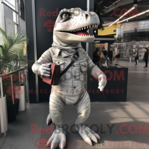 Silver Tyrannosaurus mascot...