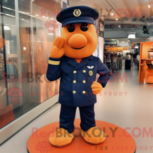 Orange Navy Soldier maskot...