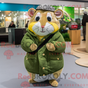 Oliven hamster maskot drakt...