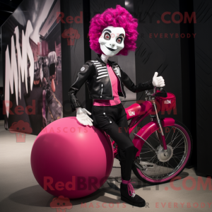 Magenta Mime maskot kostume...