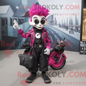Magenta Mime mascot costume...