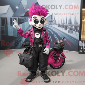 Magenta Mime maskot kostume...