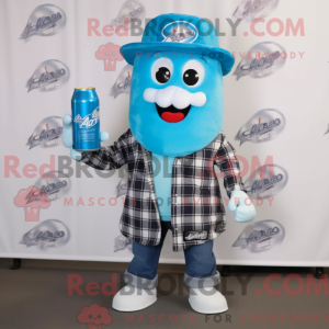 Sky Blue Soda Can mascot...