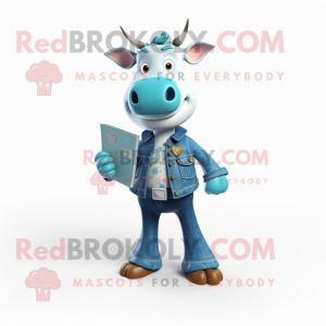 Cyan Guernsey Cow mascotte...